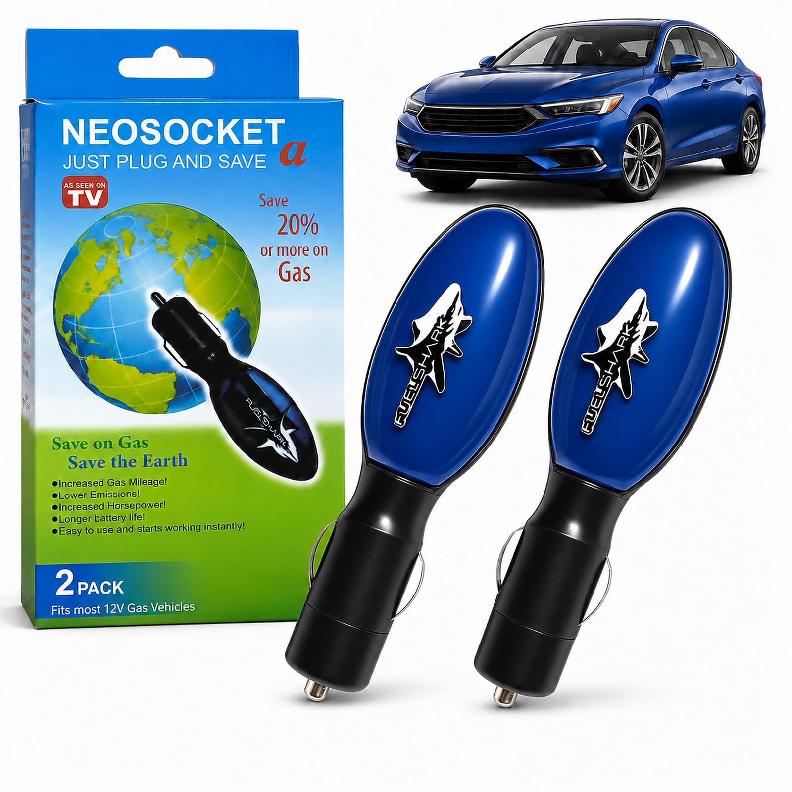 2026 Fuel Sync Gas Saver Device, 2 Pack Plug-in Gas Saver for - Product Imagery