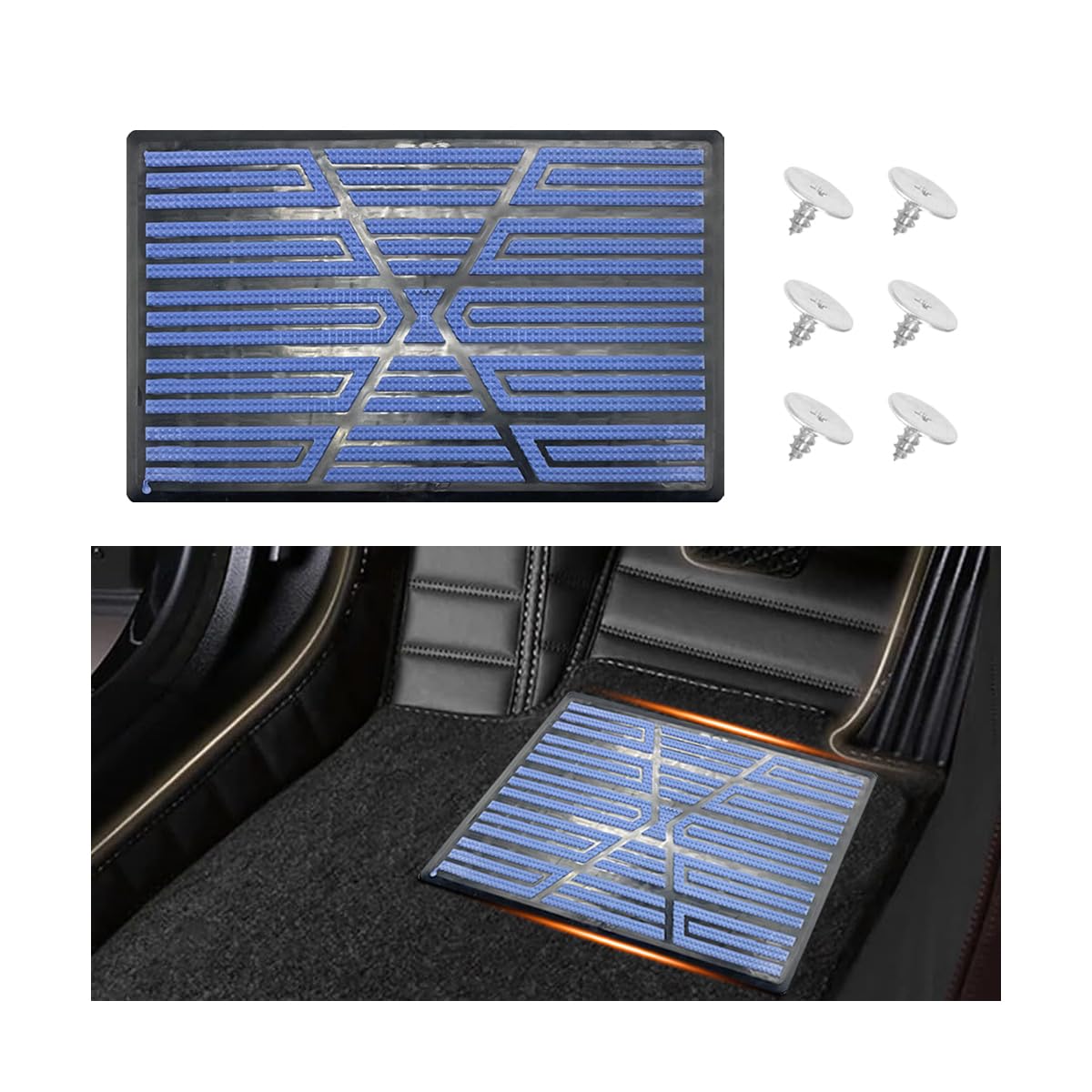 9.06 x 5.91 Inch PVC Floor Mat Repair Patch, Blue - Product Imagery