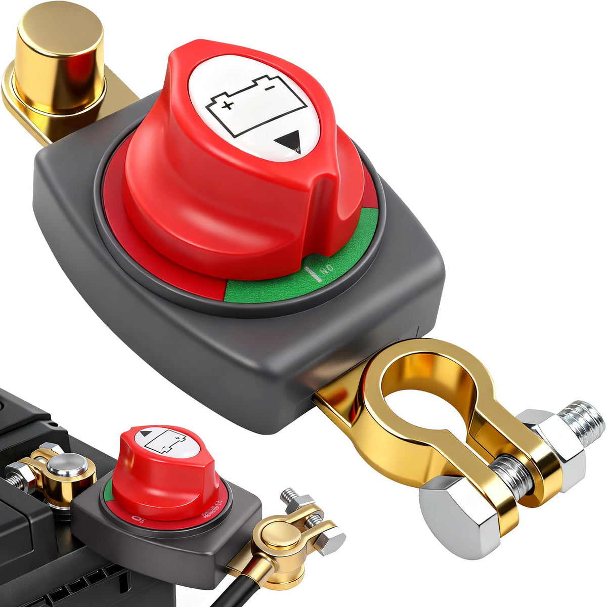 Top Post Battery Cut Off Switch 12V - 48V Volt Heavy Duty Marine - Product Imagery