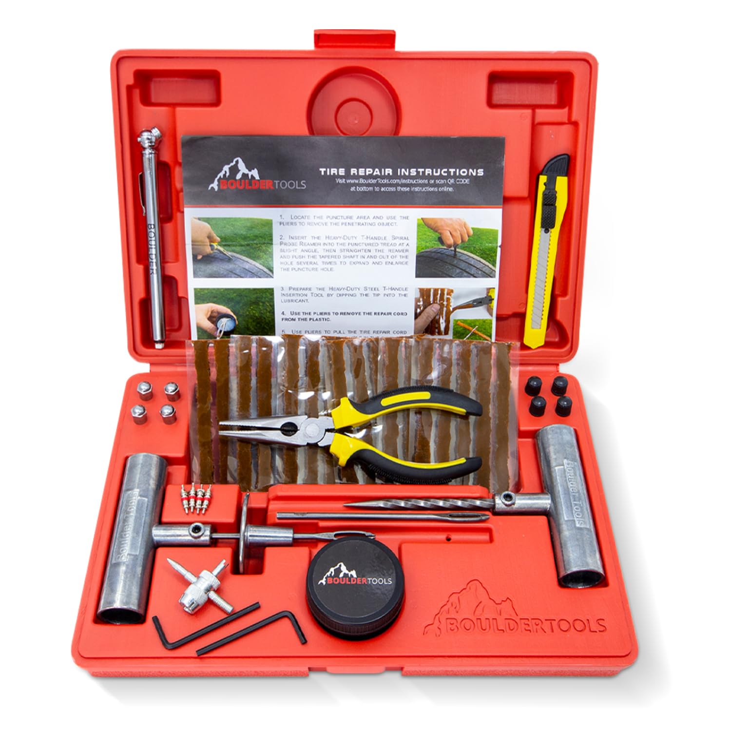 Boulder Tools Tire Plug Kit - Professional Tire Repair Kit - Product Imagery