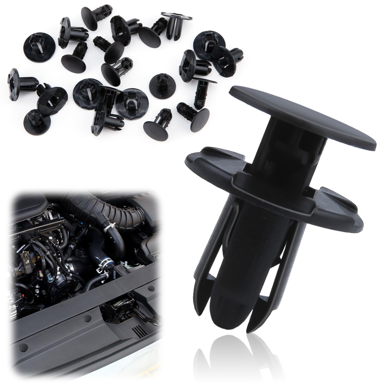 20 PCS Fender Liner Push-Type Retainer Clip Fastener, Car - Product Imagery