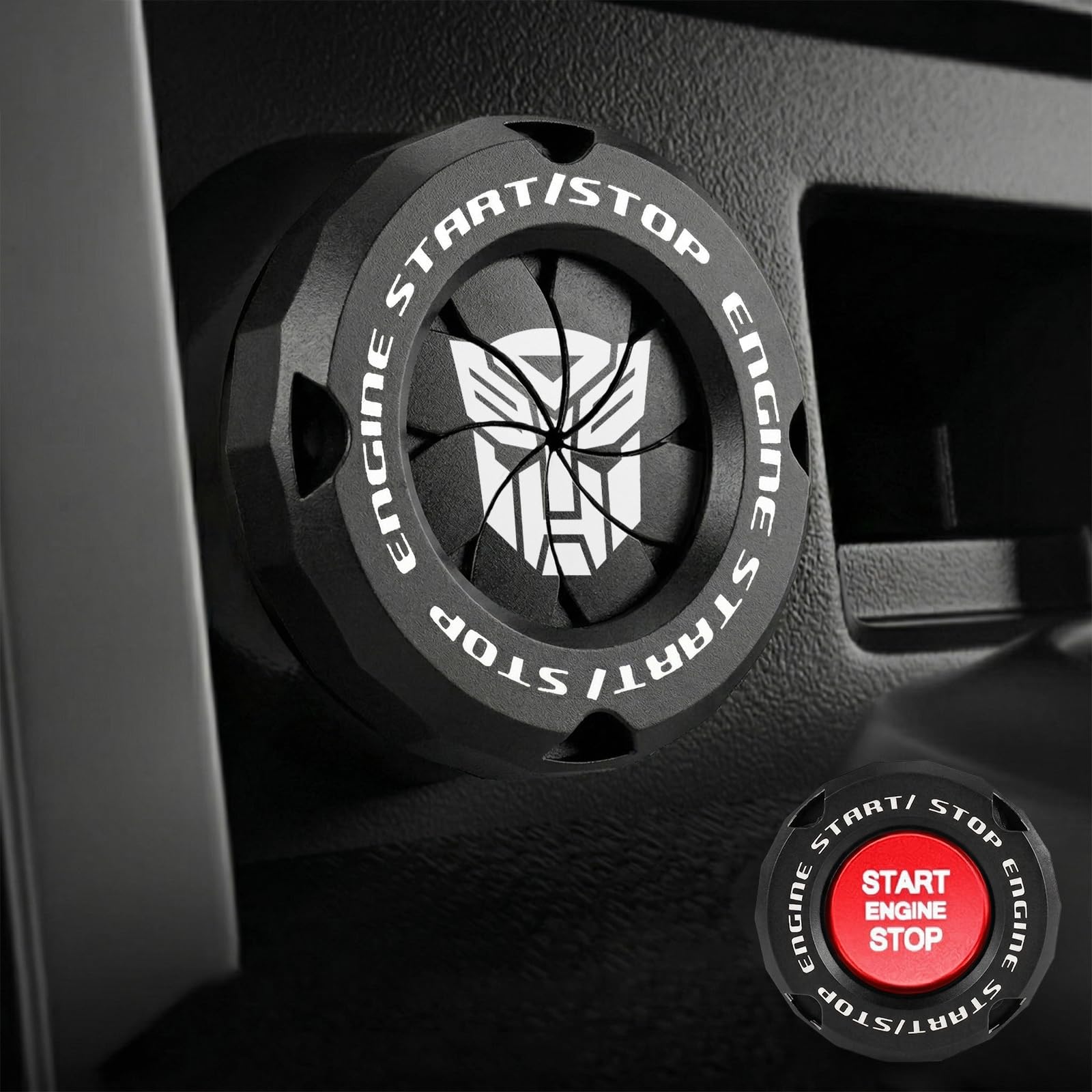 Tybasthe Rotary Push Start Button Cover, Autobots Car - Product Imagery