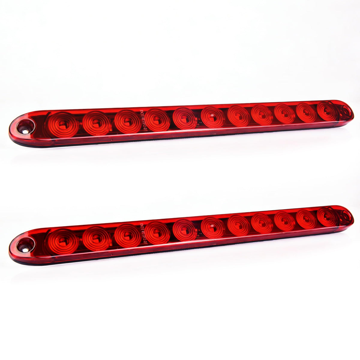MICTUNING 2PCS Red 16 inches 11 LED Trailer Light Bar IP67 - Product Imagery