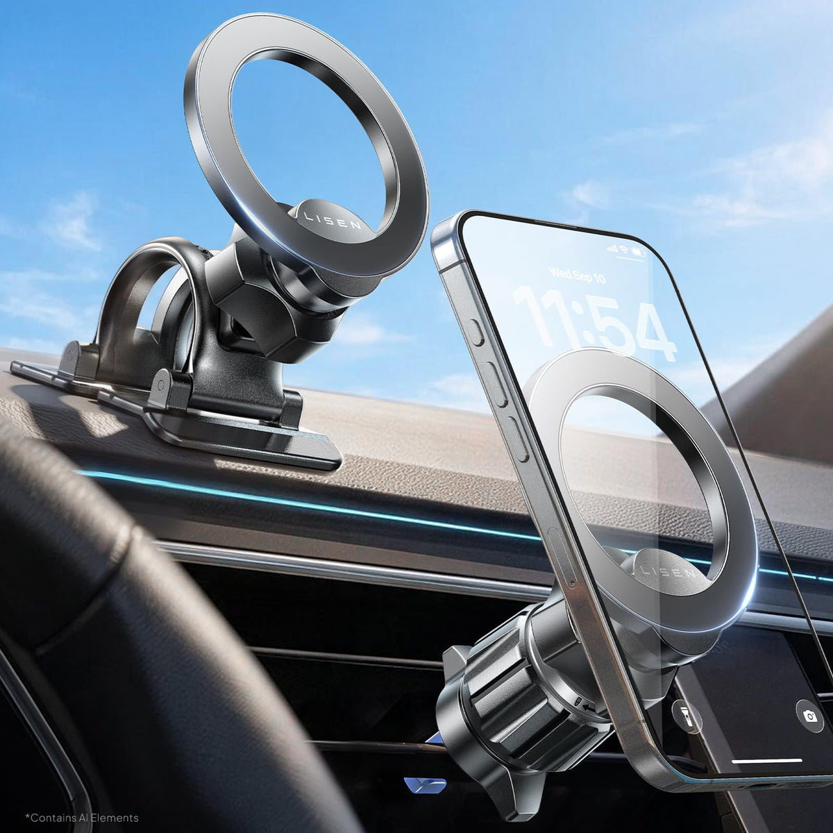 LISEN for MagSafe Car Phone Mount -Strong Magnets Magnetic Phone - Product Imagery