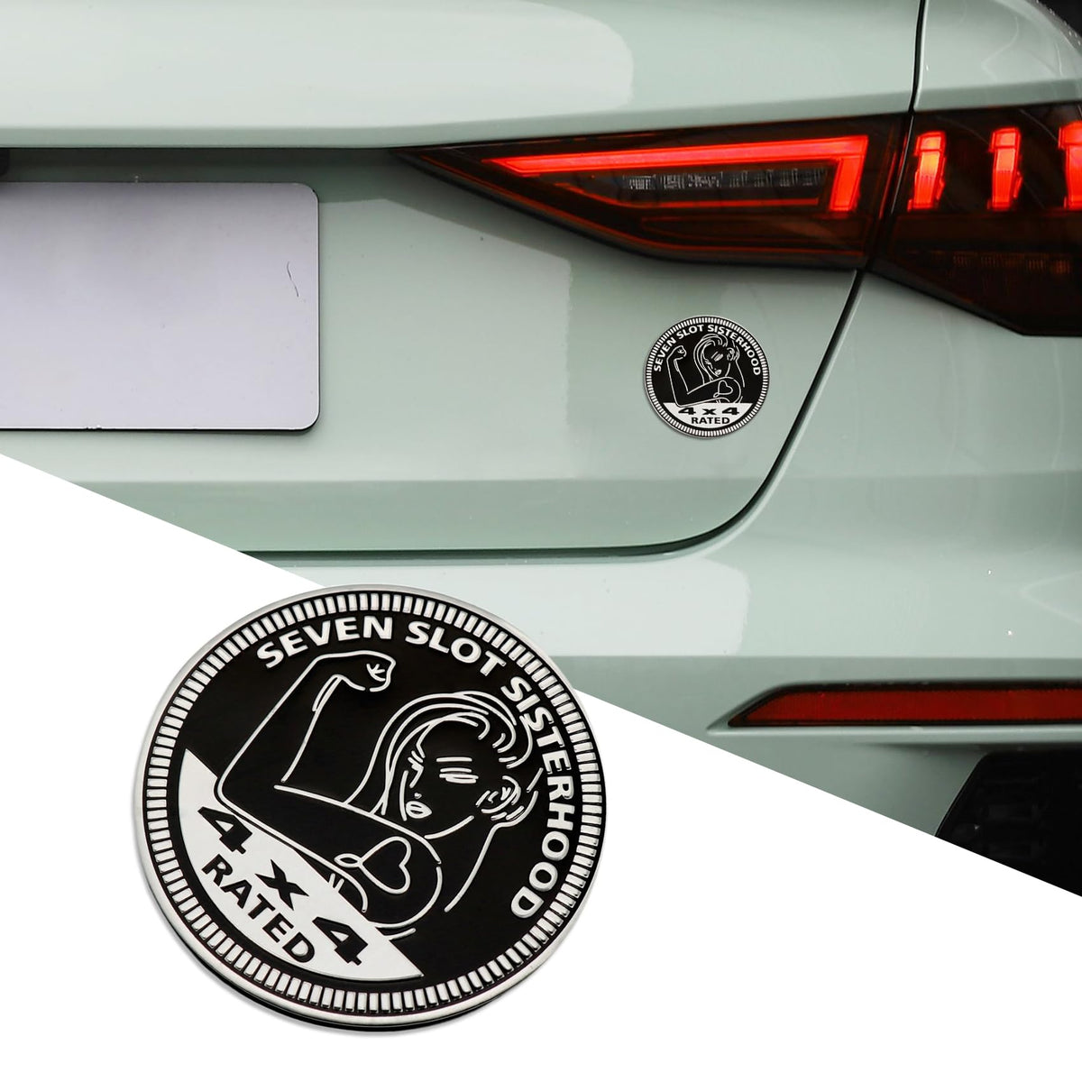 3D Metal Car Badges Emblems, Seven Slot Sisterhood 4x4 Badge - Product Imagery