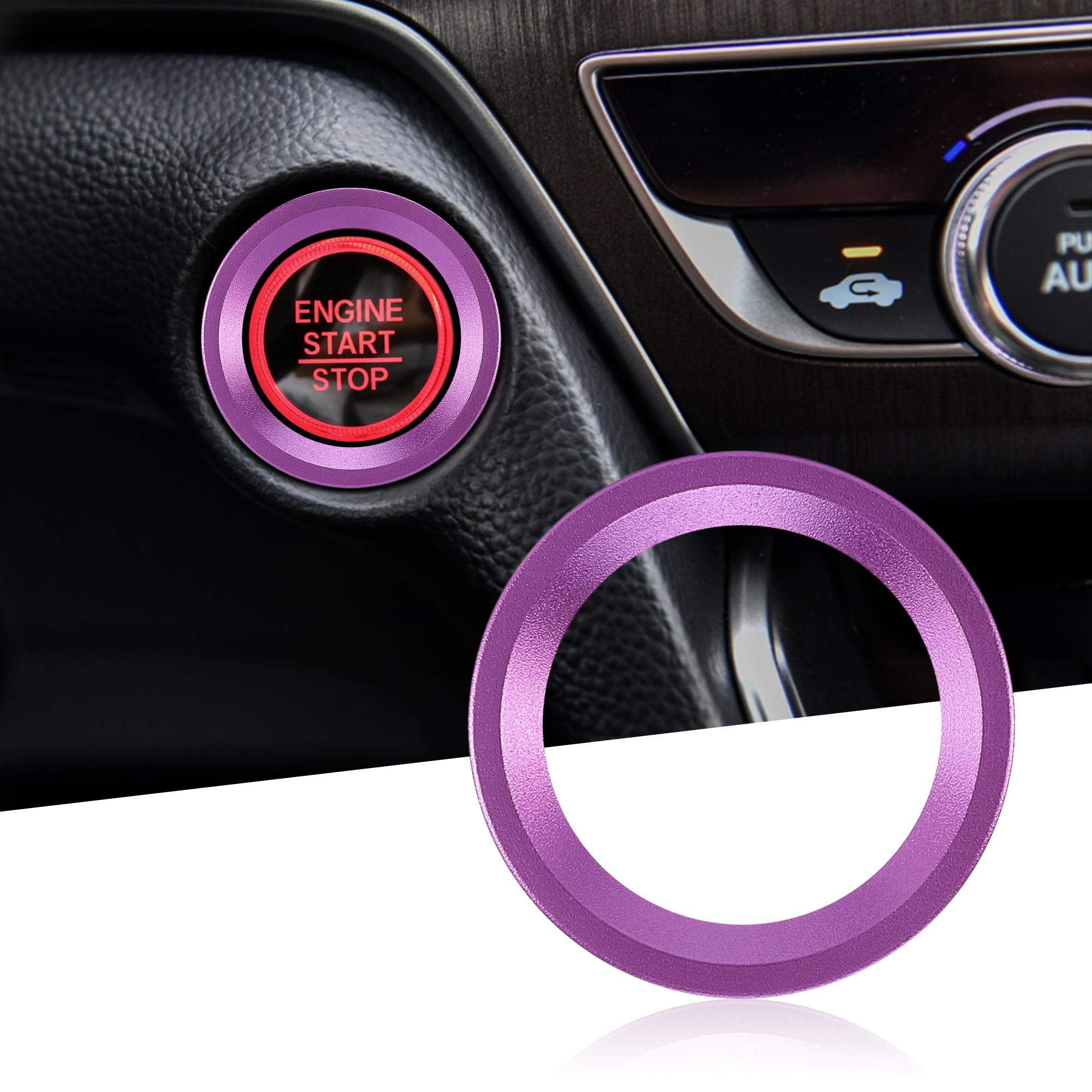 TOMALL Aluminum Engine Start Stop Push Button Cover Trim - Product Imagery