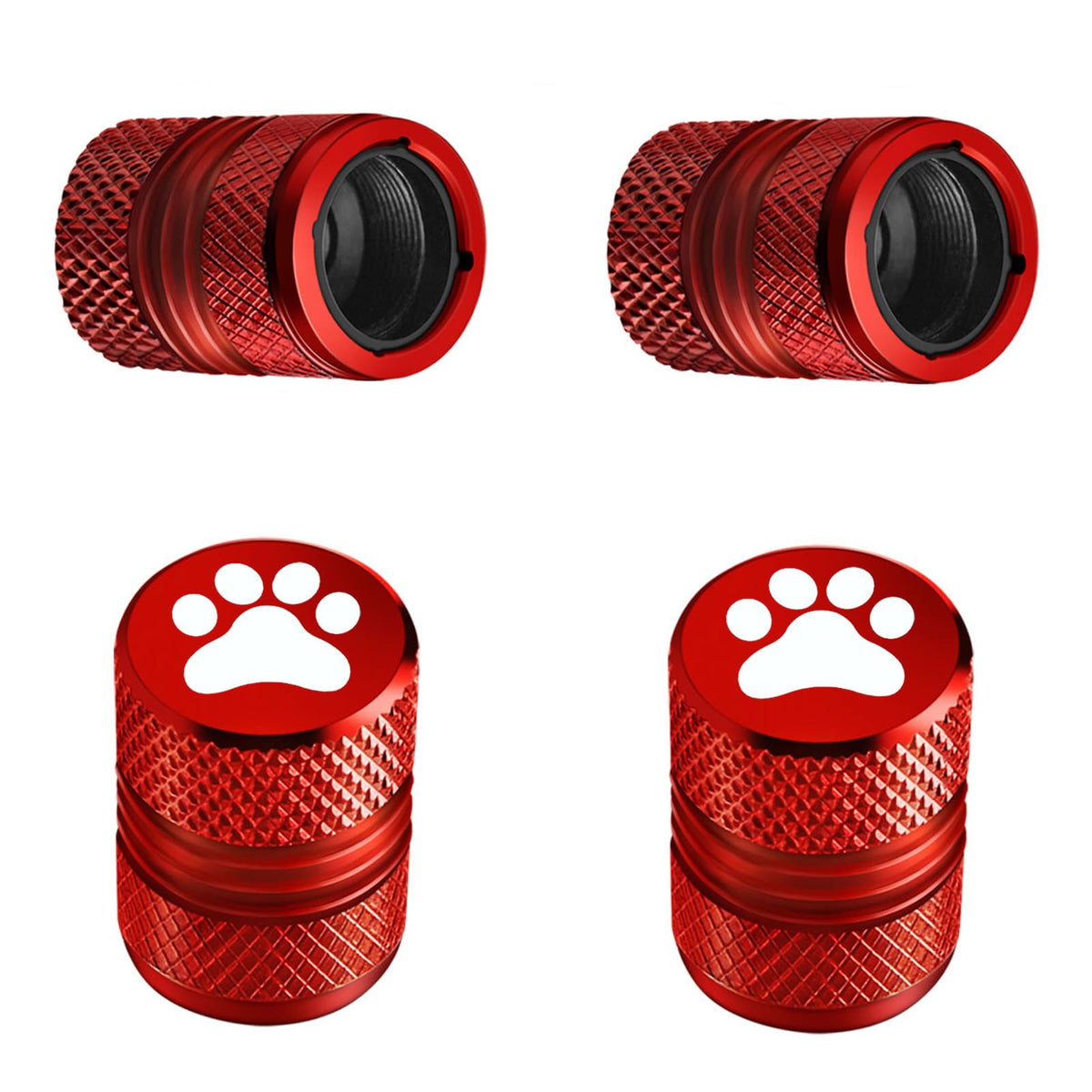 Tire Valve Stem Caps - 4 Pack Anti-Corrosion Premium Anodized - Product Imagery