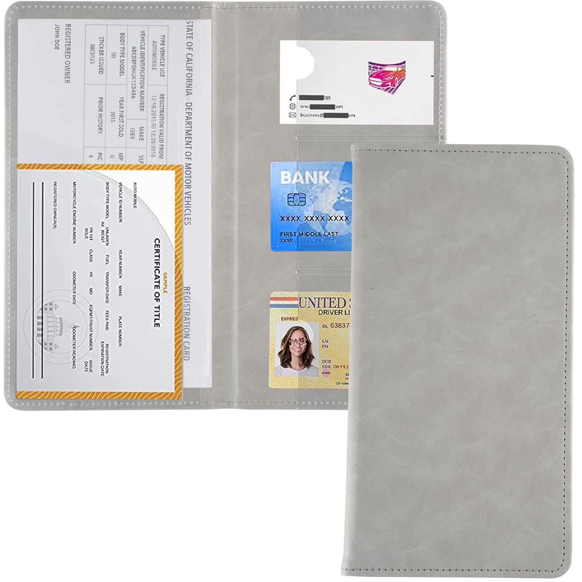 UYYE Auto Car Registration and Insurance Documents Holder - PU - Product Imagery