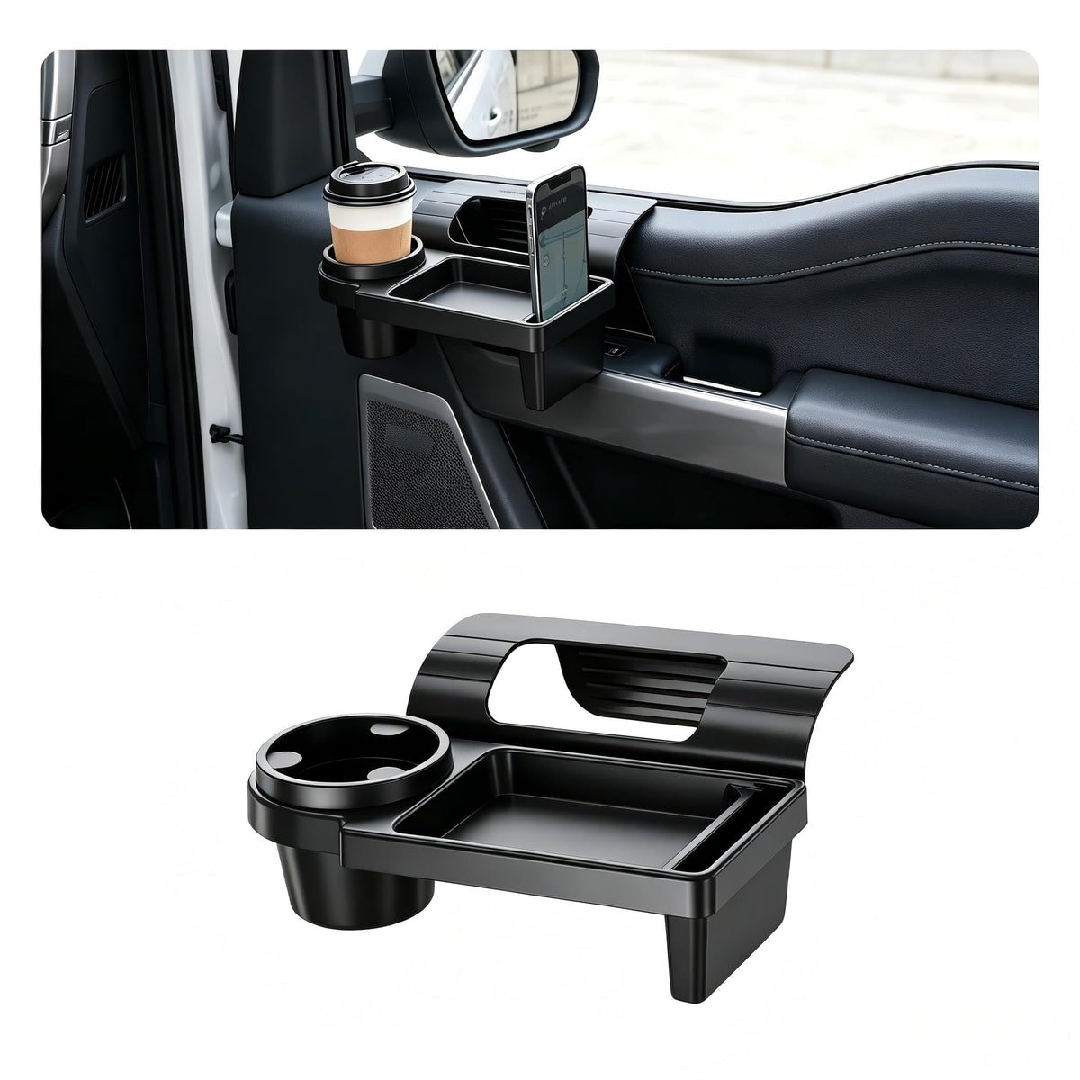 Car Window Storage Organizer, Multifunctional Cup Holder & Phone - Product Imagery