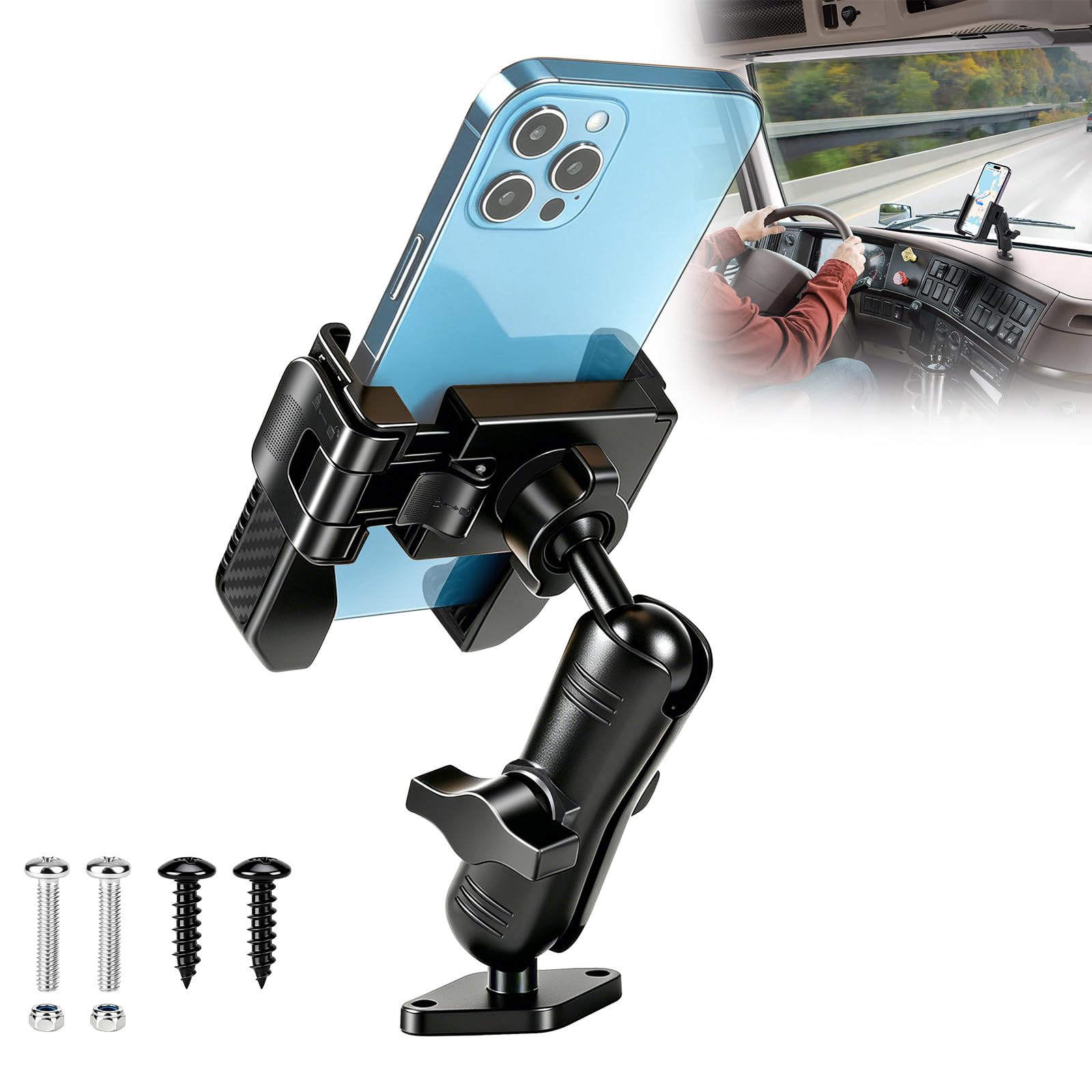 EEEKit Screw Mount Phone Holder: AMPS Base Boat Truck UTV Phone - Product Imagery