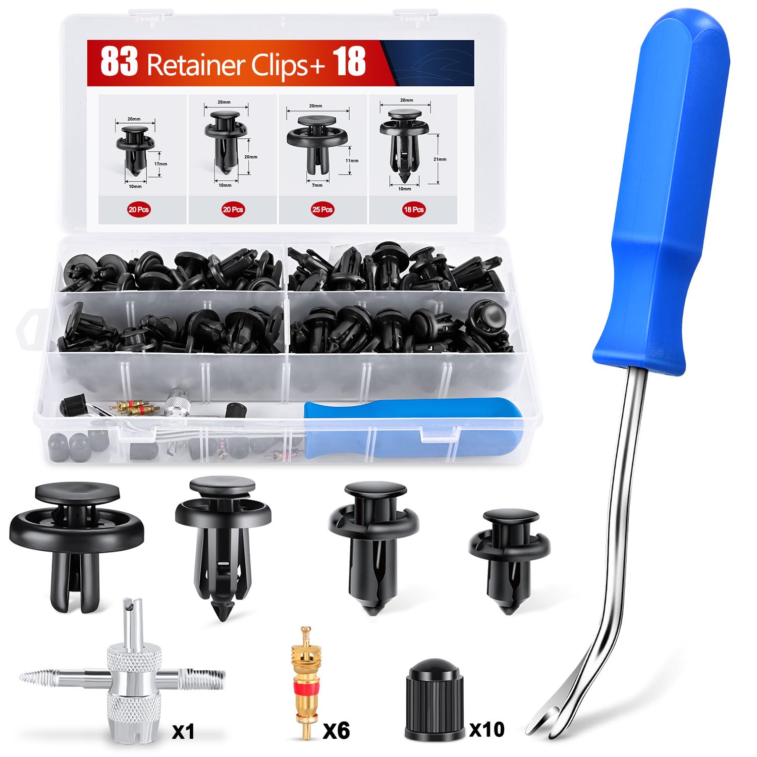 Nilight 101PCS Bumper&Splash Shield Retainer Metal Insert Clips - Product Imagery