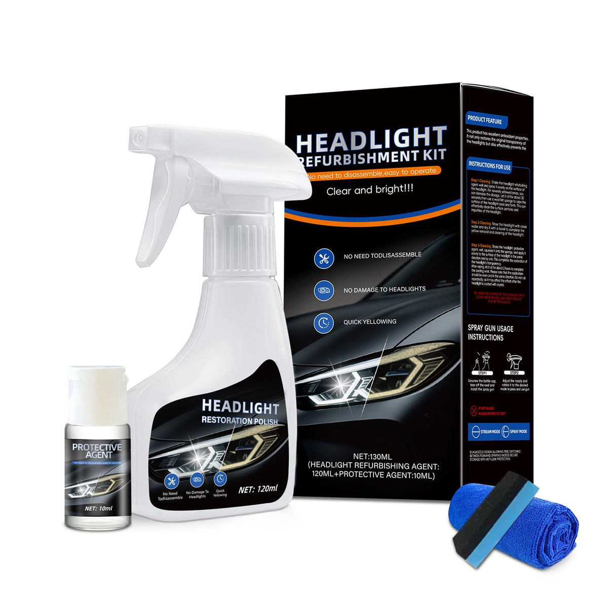 Car Headlight Restoration Polishing Kits,Headlight Restoration - Product Imagery