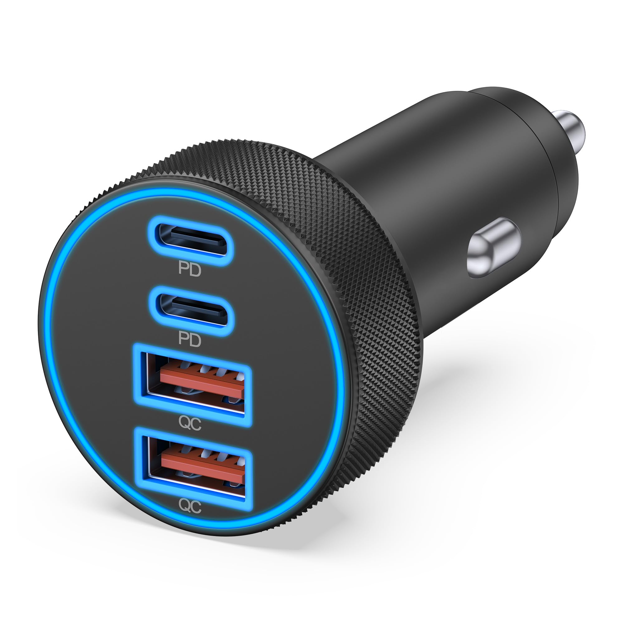 USB C Car Charger, 4-Port 90W Super Fast Charging Cigarette - Product Imagery