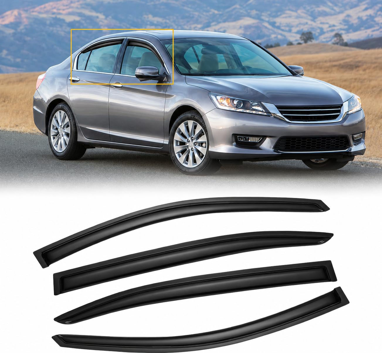 Smoked Out-Channel Window Vent Guard Rain Visors For 2008-2012 - Product Imagery