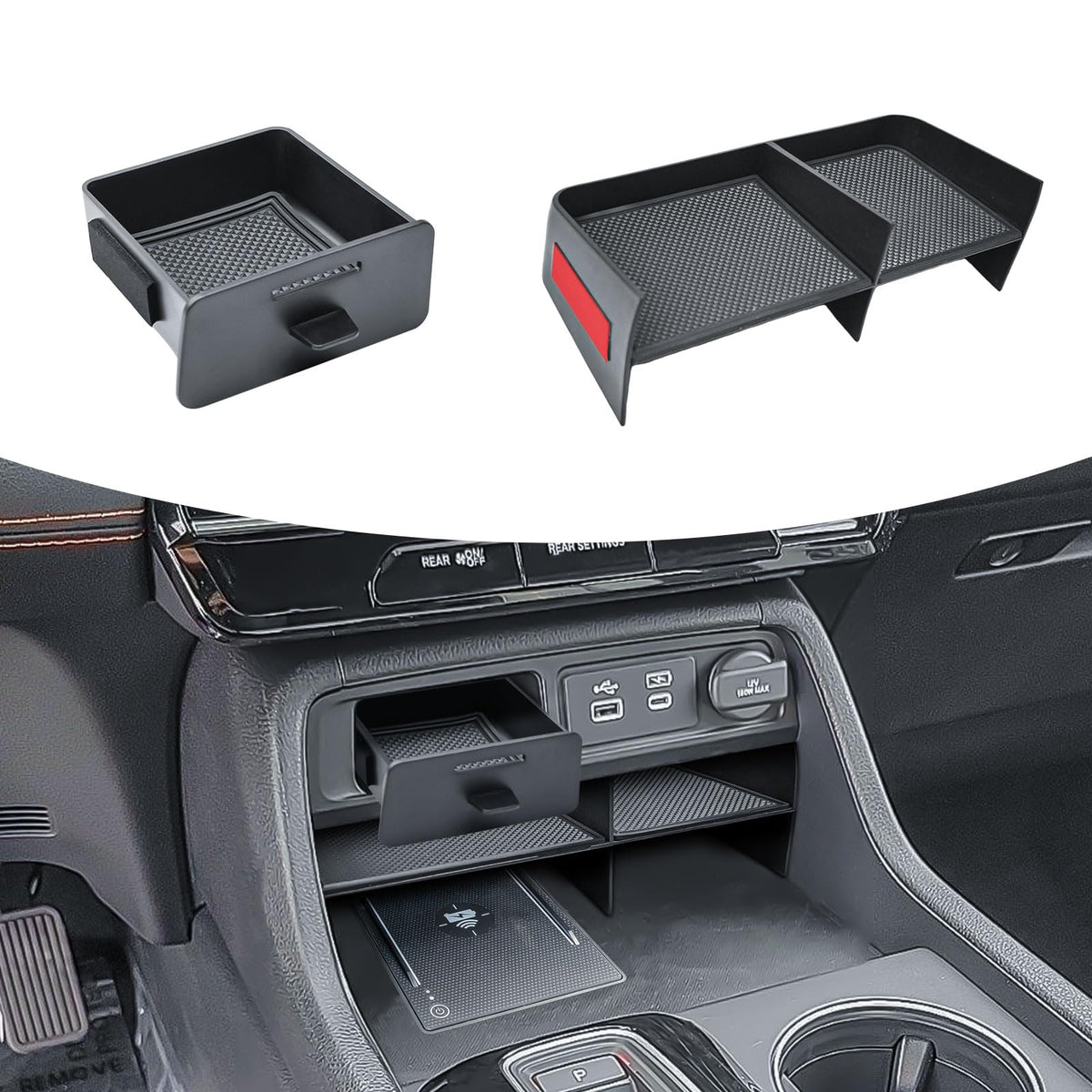 2PCS Center Console Organizer for 2023-2026 Honda Pilot & 2026 - Product Imagery
