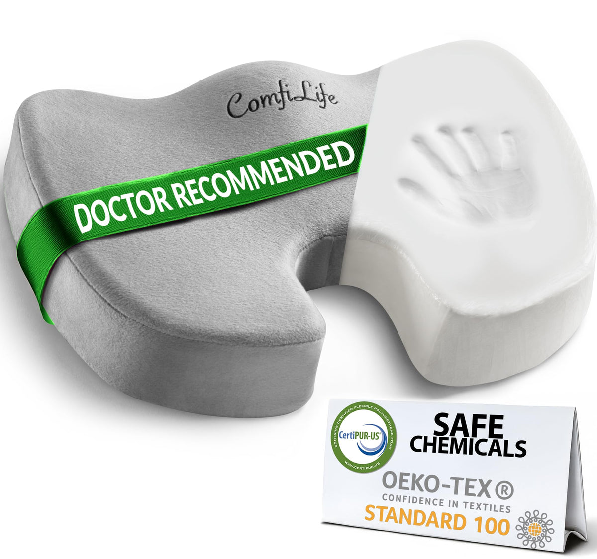 ComfiLife Premium Comfort Seat Cushion - Non-Slip Orthopedic - Product Imagery