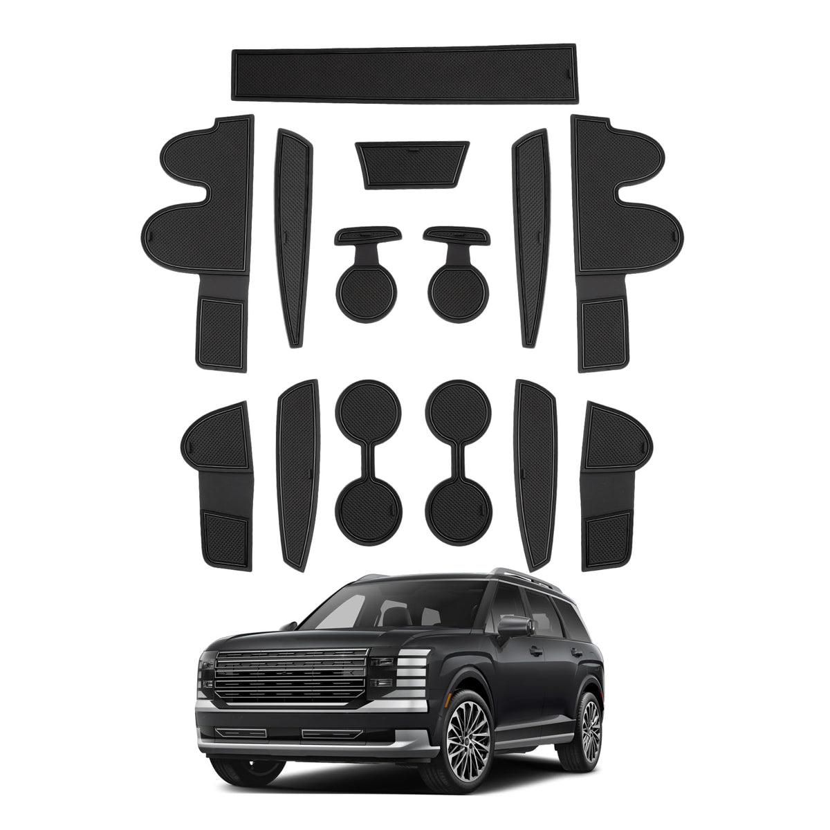 SHAOHAO for 2026 2027 Hyundai Palisade Door Slot Mats for 2026 - Product Imagery