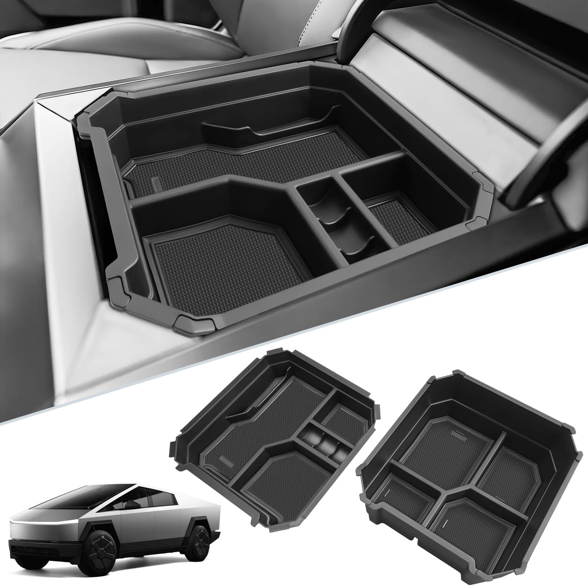 SKTU 2-Pack for 2024 2025 2026 Tesla Cybertruck Center Console - Product Imagery