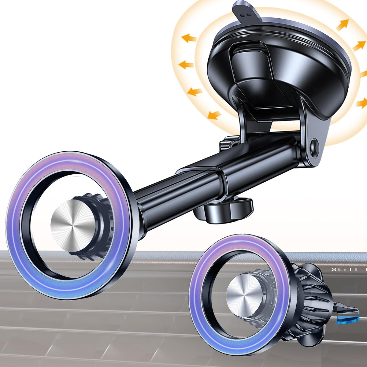 Coolpow for MagSafe Car Mount【Windshield+Vent+Dash】Magnetic - Product Imagery