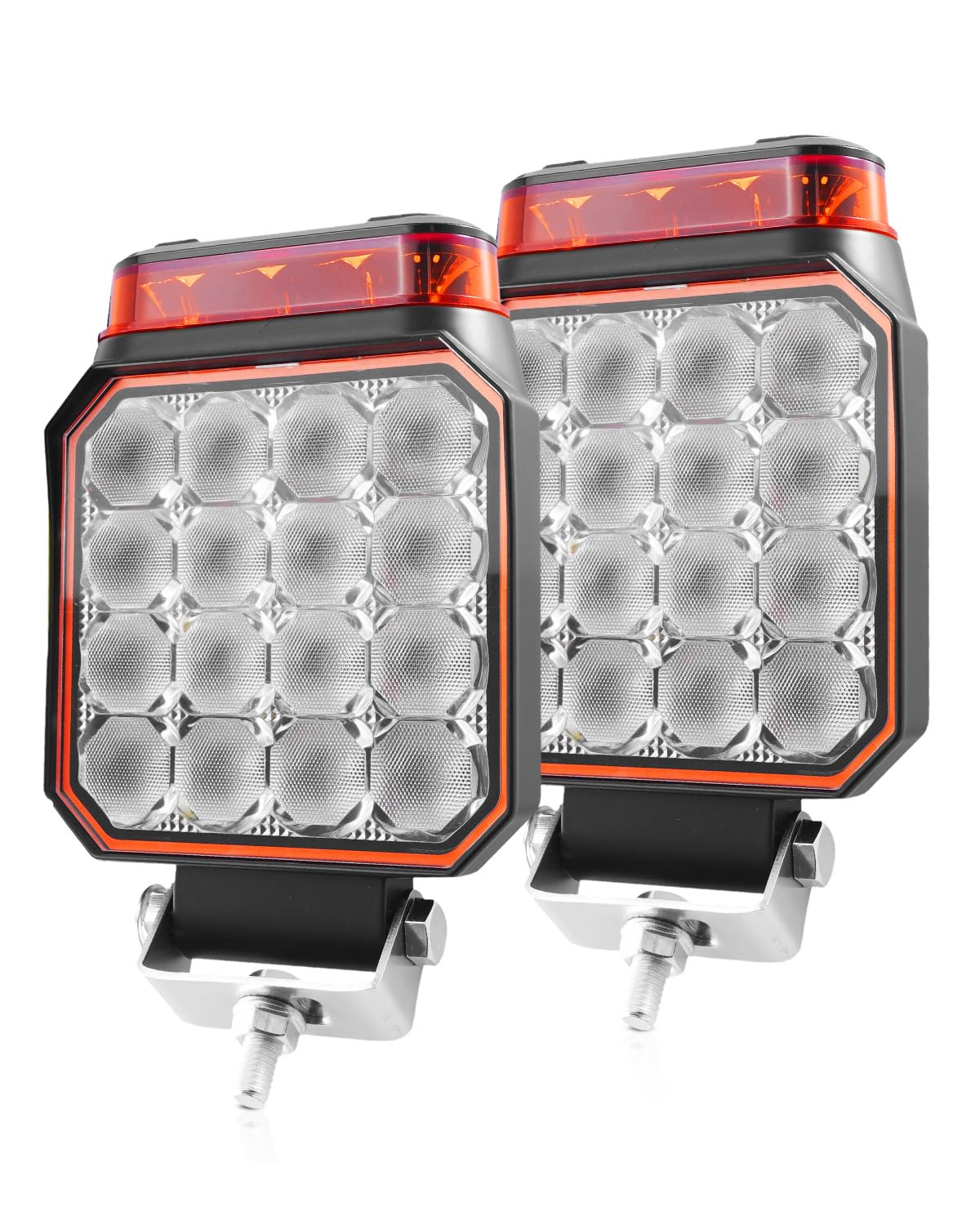 4 Inch LED Strobe Light, Amber Emergency Warning Flashing Work - Product Imagery