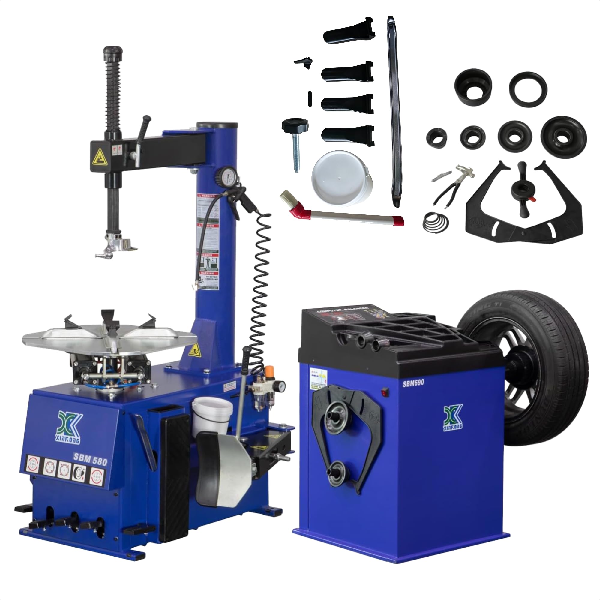XK Tire Changers Machine and Wheel Balancer Combo,110V,580-690 - Product Imagery