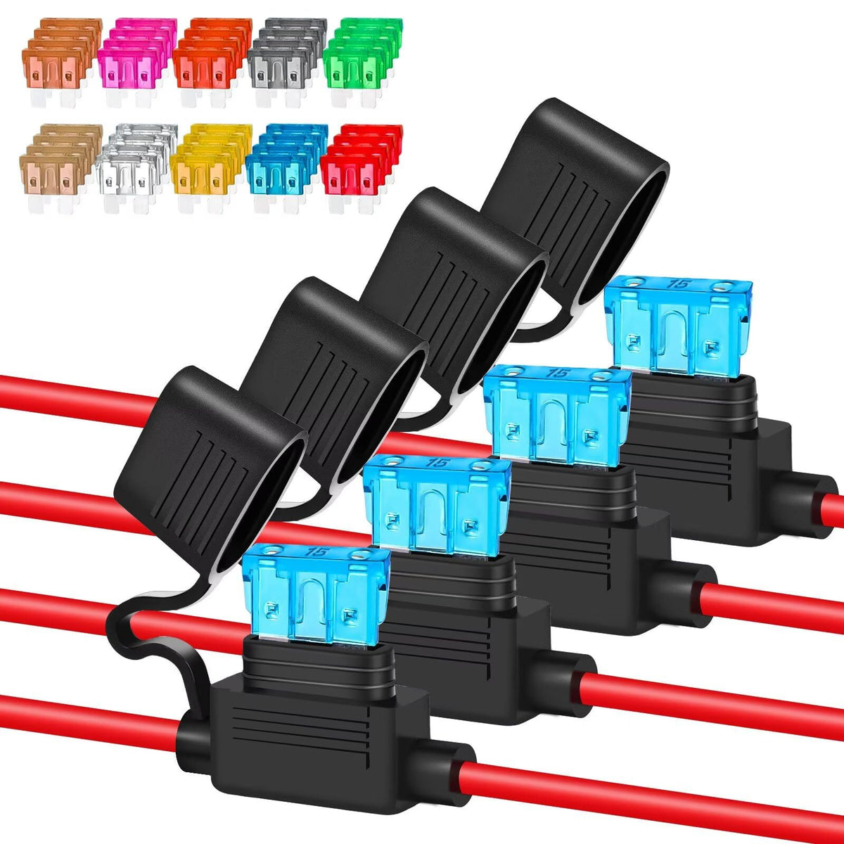 Anyongora 4 Pack 12AWG Waterproof Inline Fuse Holder with 40 - Product Imagery