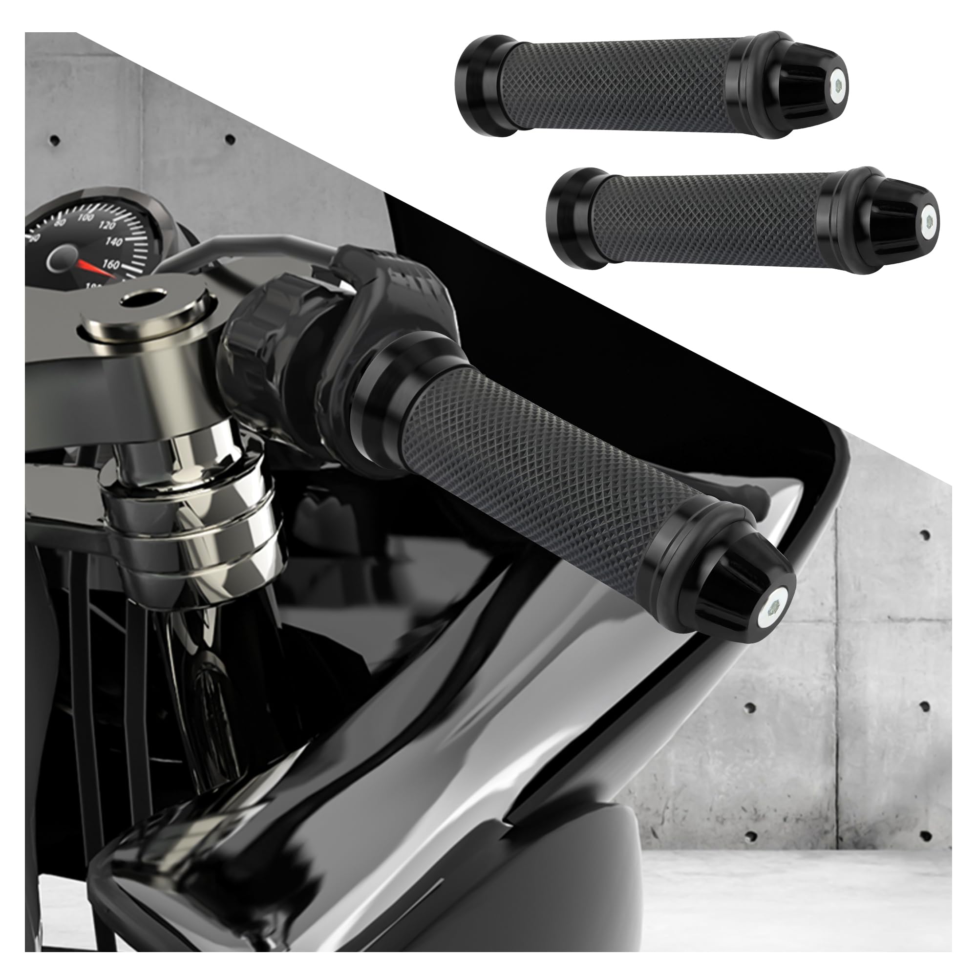 2PCS Motorcycle Handlebar Grips,7/8" & 1" Motorcycle Grips - Product Imagery