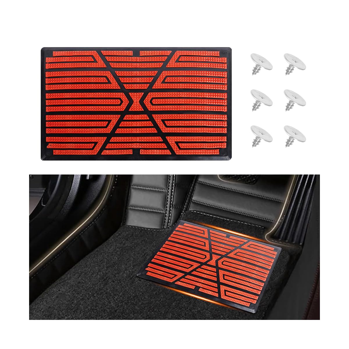 9.06 x 5.91 Inch PVC Floor Mat Repair Patch, Red - Product Imagery