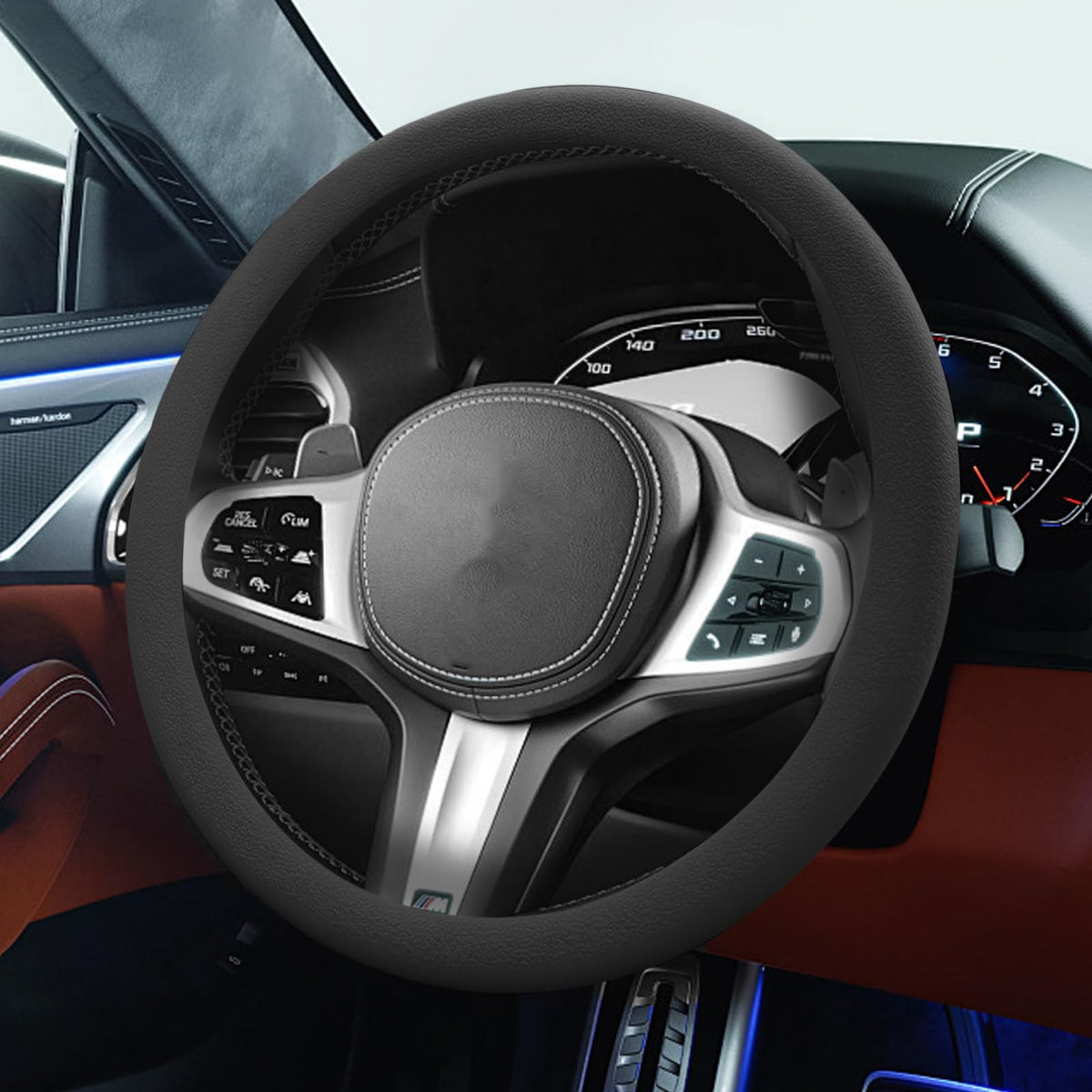 Car Steering Wheel Cover, Cool Non-Slip Silicone Steering Wheel - Product Imagery