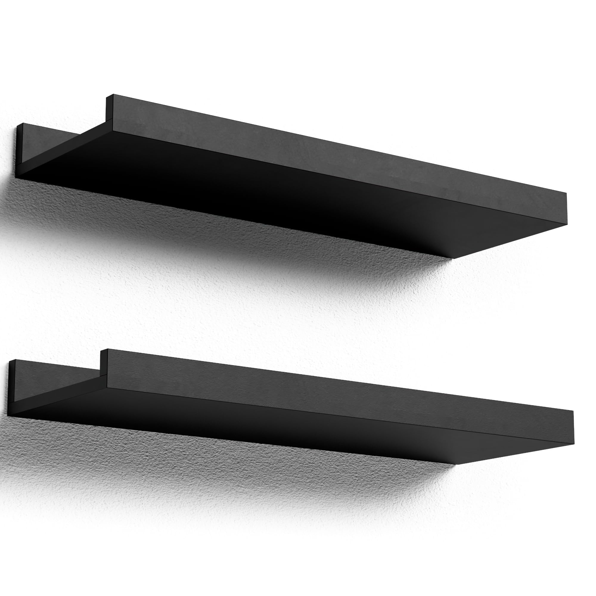 Boswillon Floating Shelves Set of 2, Small Wall Shelf with Lip, - Product Imagery
