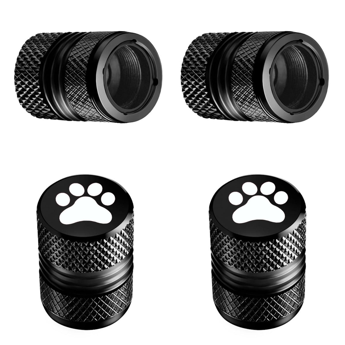 Tire Valve Stem Caps - 4 Pack Anti-Corrosion Premium Anodized - Product Imagery