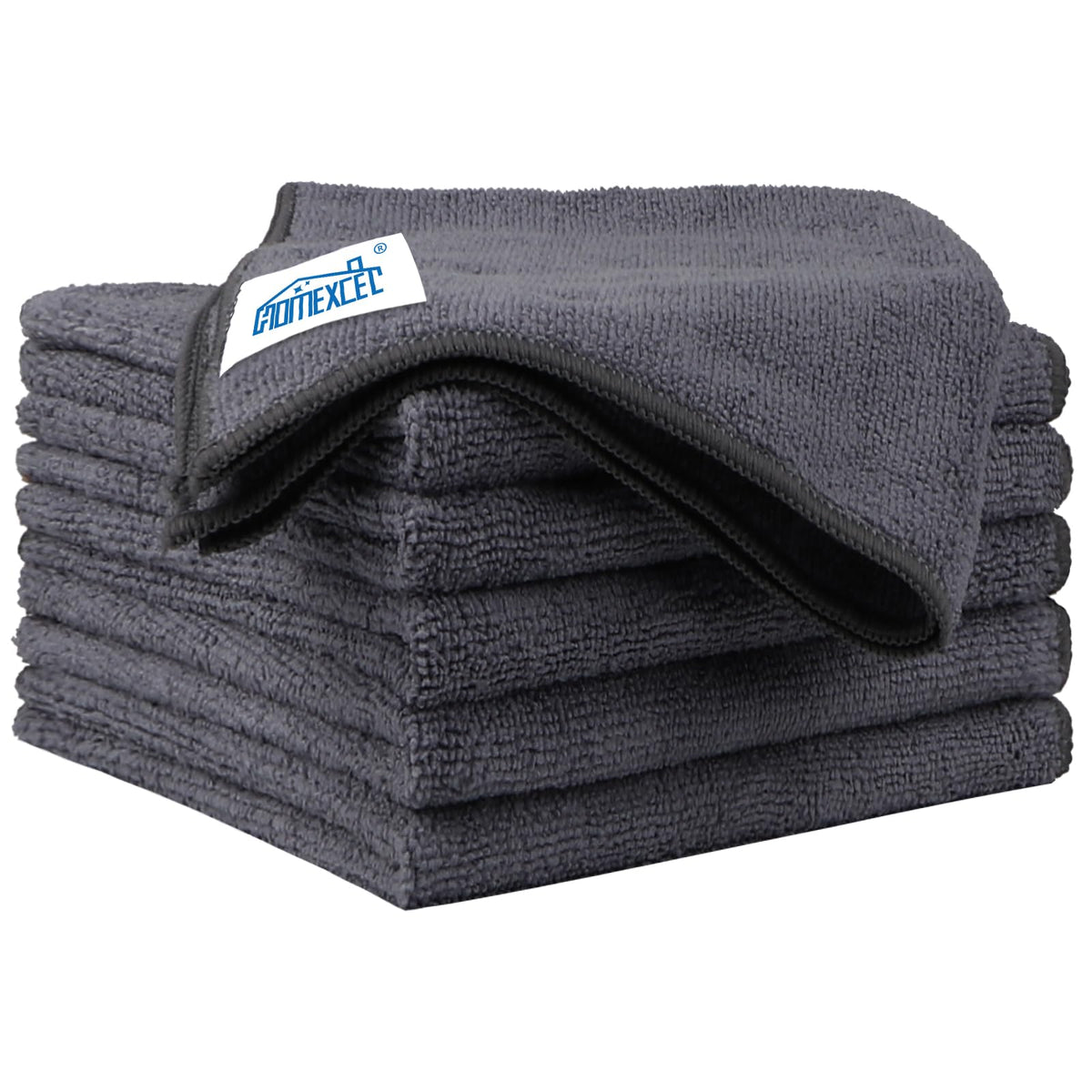 HOMEXCEL Grey Microfiber Cleaning Cloth 6 Pack, 12.5 x 12.5 inch - Product Imagery