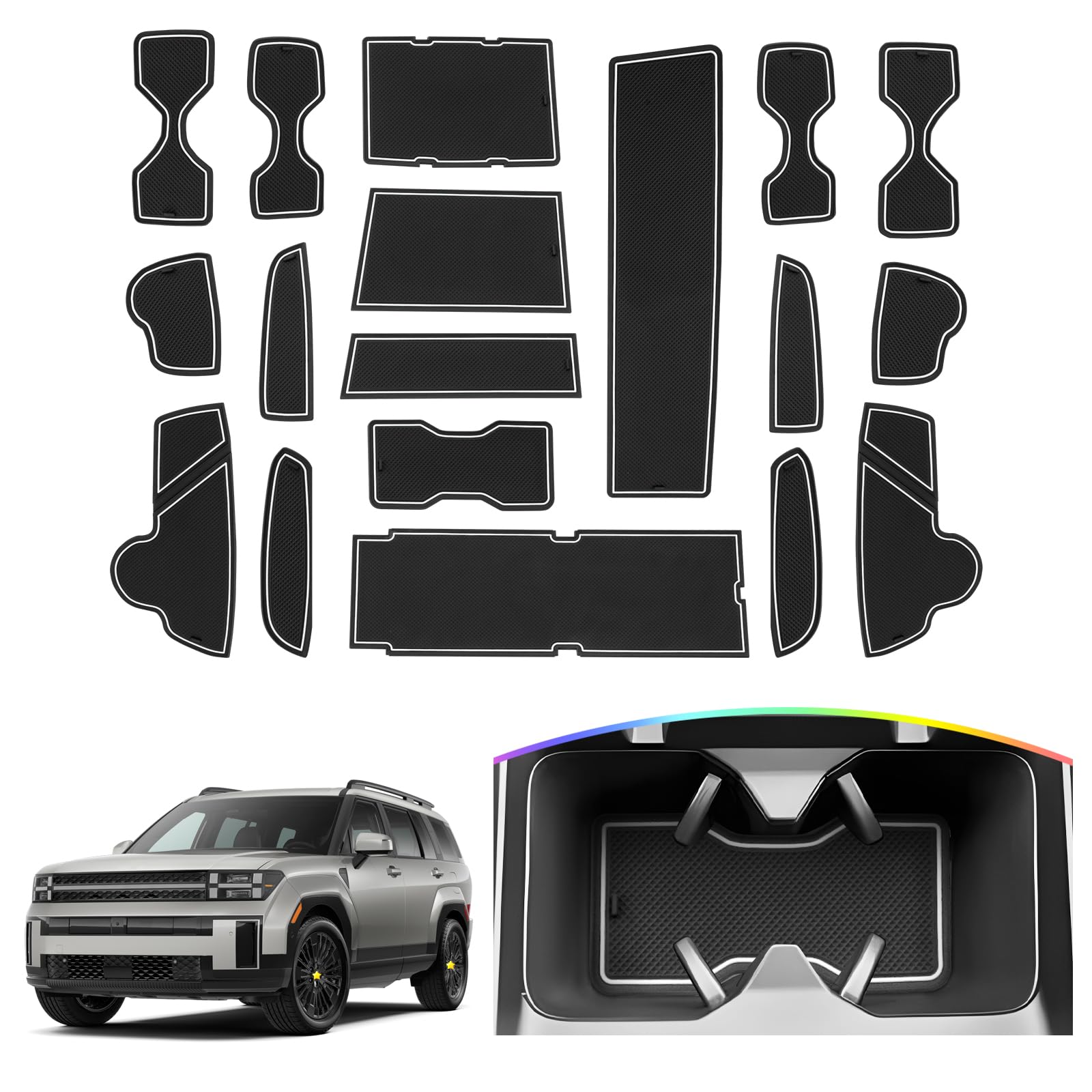 SKTU Door Slot Mat for 2024 2025 2026 Hyundai Santa Fe Door - Product Imagery