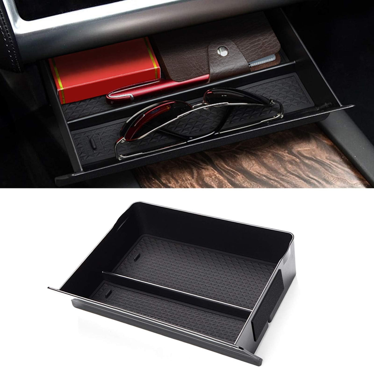 Jaronx For Tesla Model S/X Cubby Drawer Console Organizer - Product Imagery