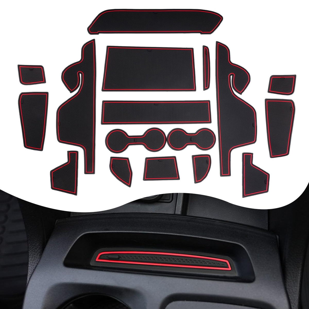 2026 2025 2024 Ranger Raptor Slot Mats Center Console Liner Door - Product Imagery
