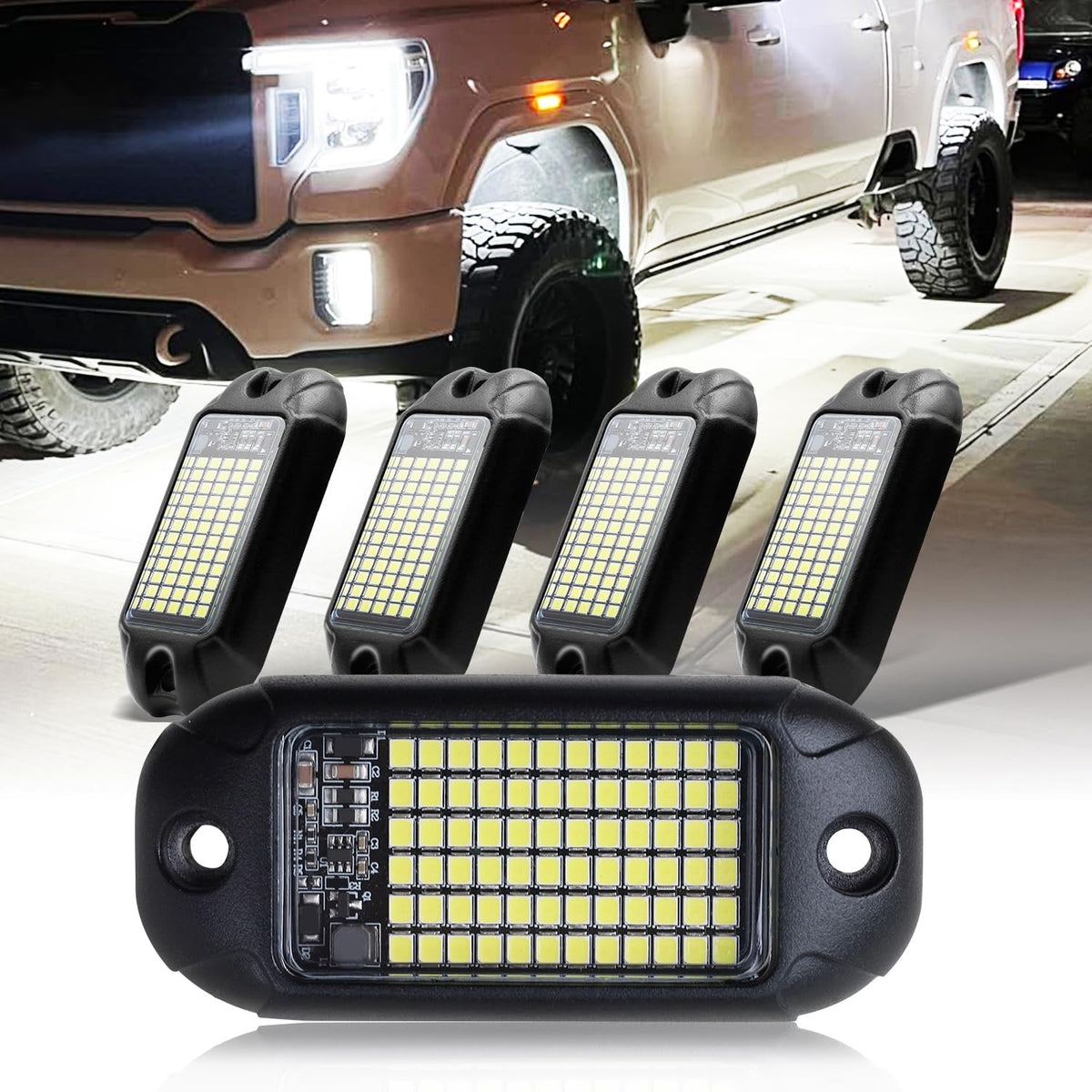Nicoko 4Pods Pure White 72 LEDs SMD Chips 72w High Power Rock - Product Imagery