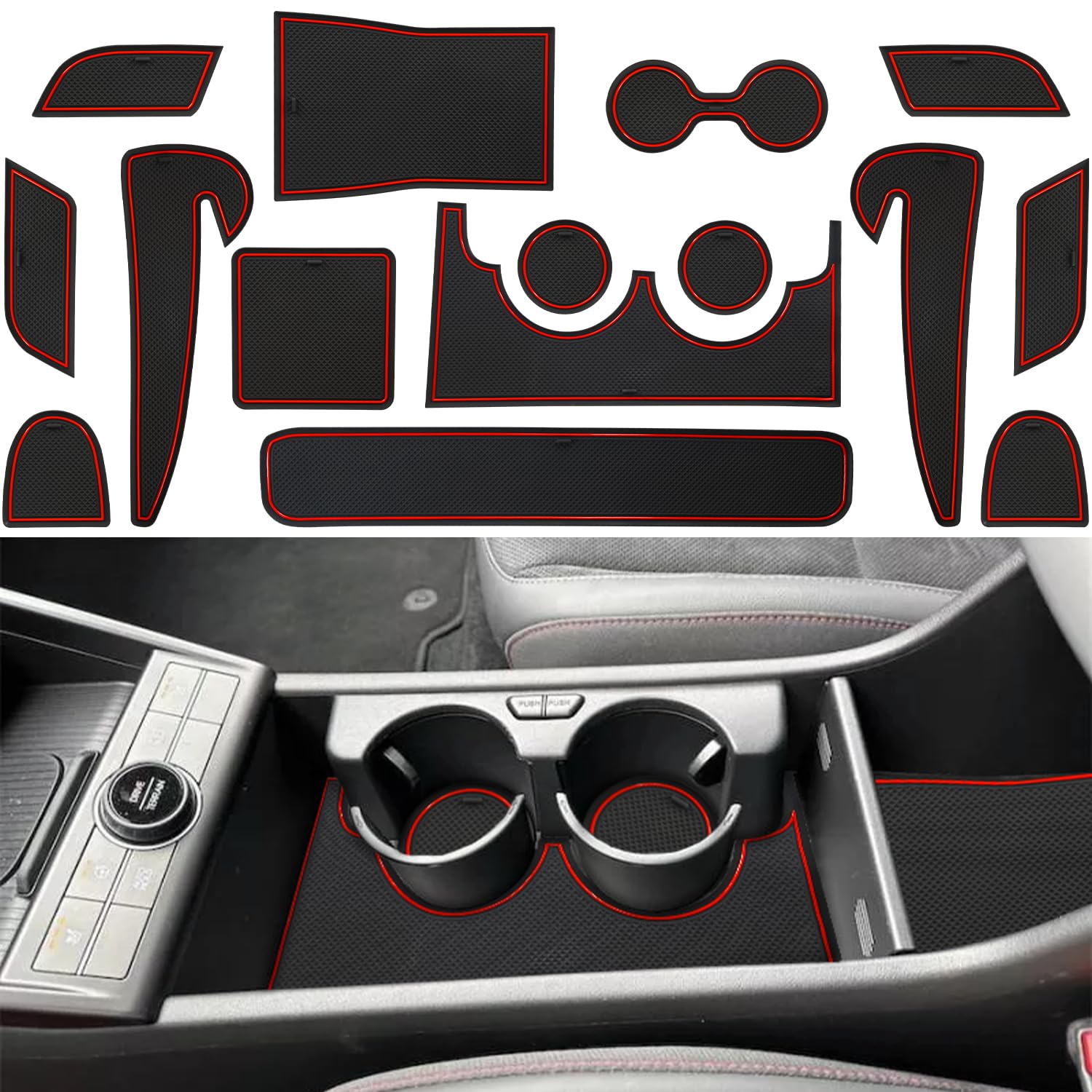Center Console Liner for Hyundai Kona Accessories 2024 2025 2026 - Product Imagery