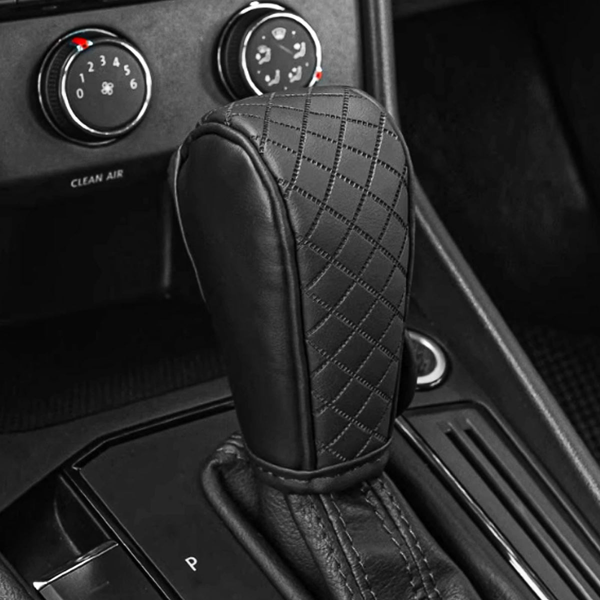 Leather Car Gear Shift Knob Cover, Upgraded Anti-Slip Design - Product Imagery