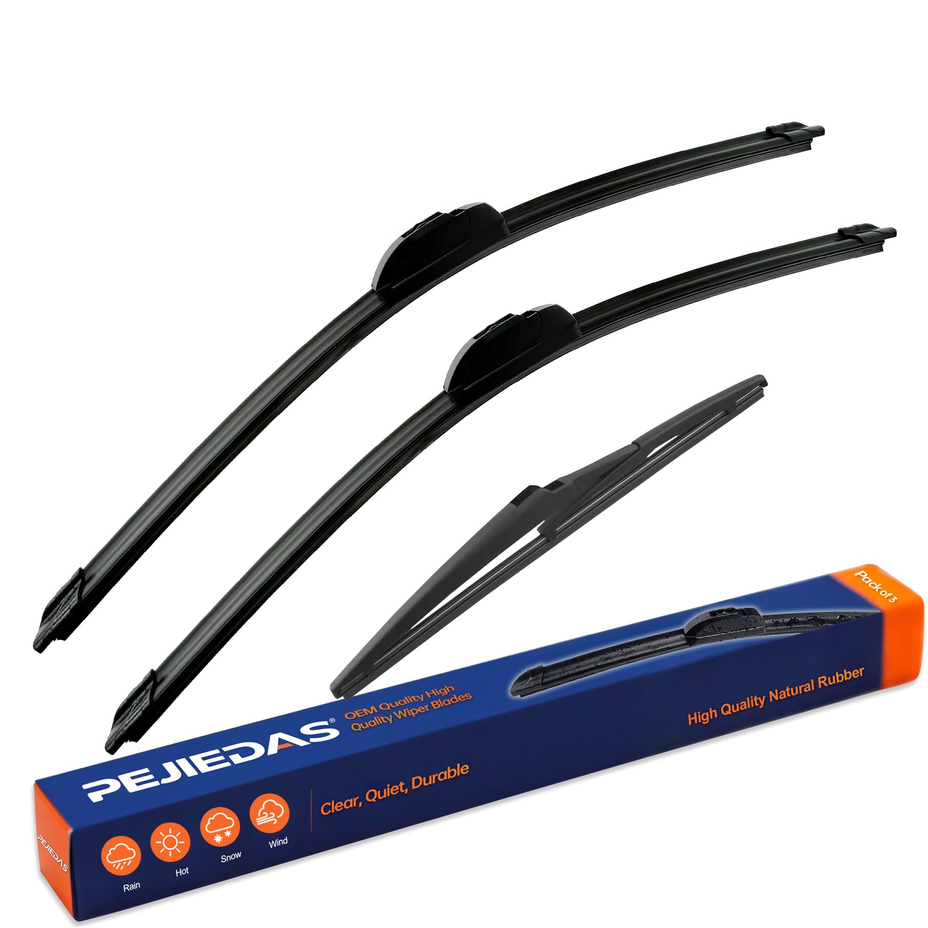 3 Replacement Wiper Blades For Kia Seltos 2021 2022 2023 2024 - Product Imagery