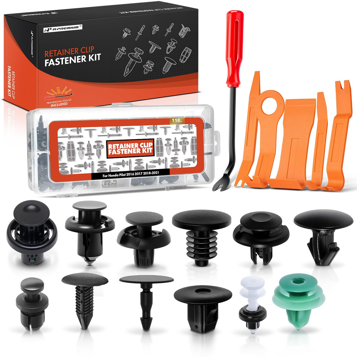 A-Premium 118PCS Retainer Clip Kit Compatible with Honda Pilot - Product Imagery