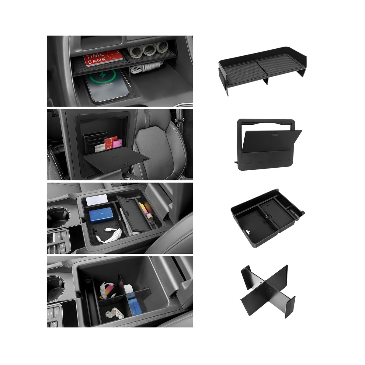 4PCS Center Console Organizer Compatible with Honda 2023-2025 - Product Imagery