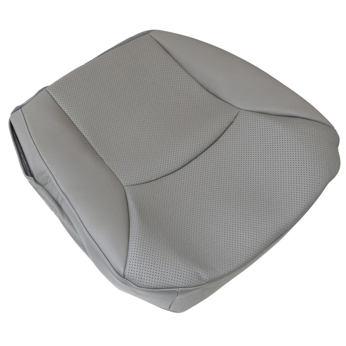 Driver Bottom Leather Perforated AC Replacement Seat Cover Gray - Product Imagery