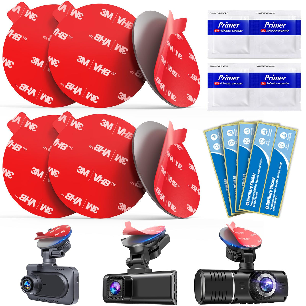 Double Sided Adhesive for Dash Cam: 6Pcs 56mm Heat Resistant - Product Imagery