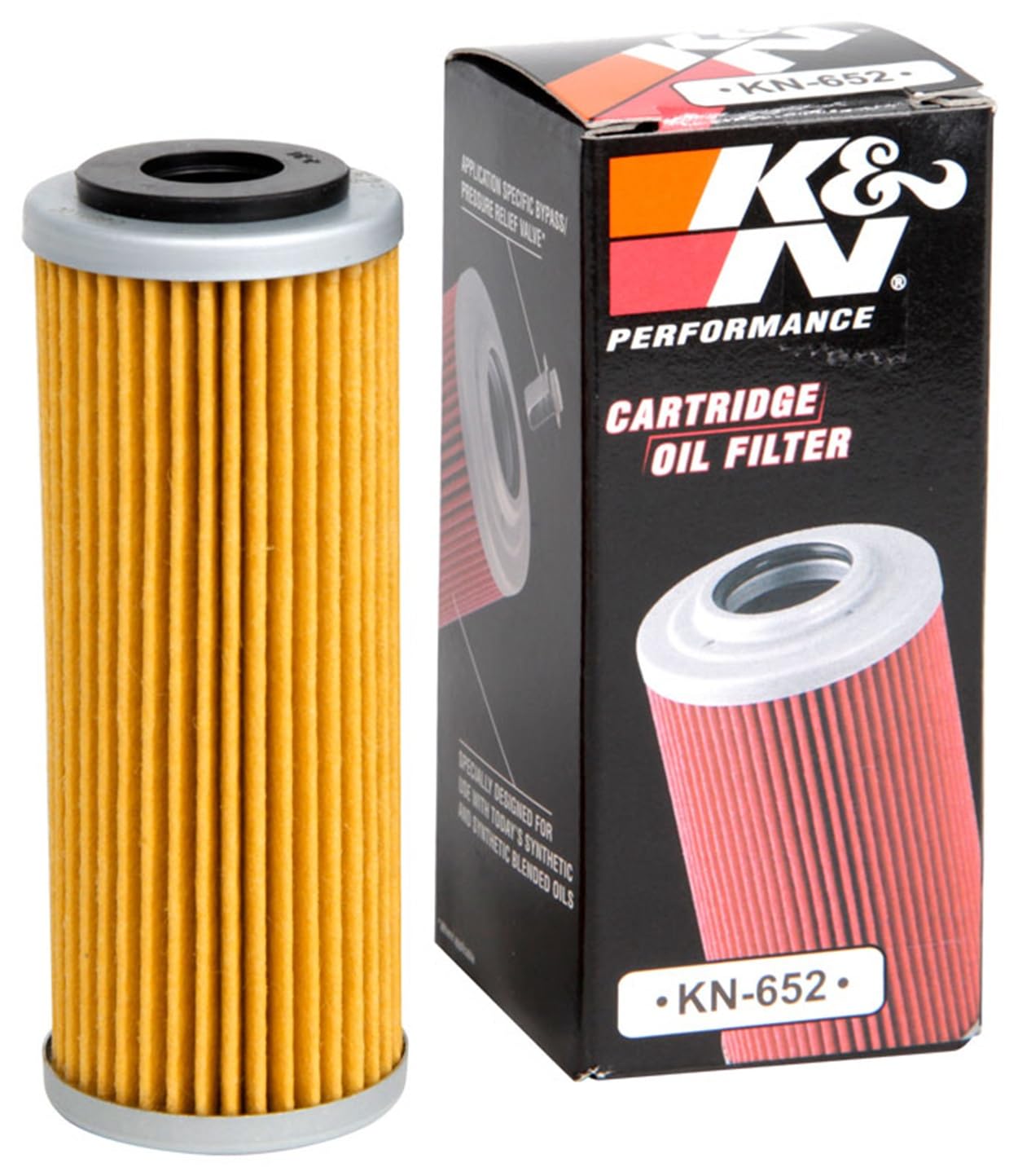K&N Motorcycle Oil Filter: High Performance, Premium, KN-652 - Product Imagery