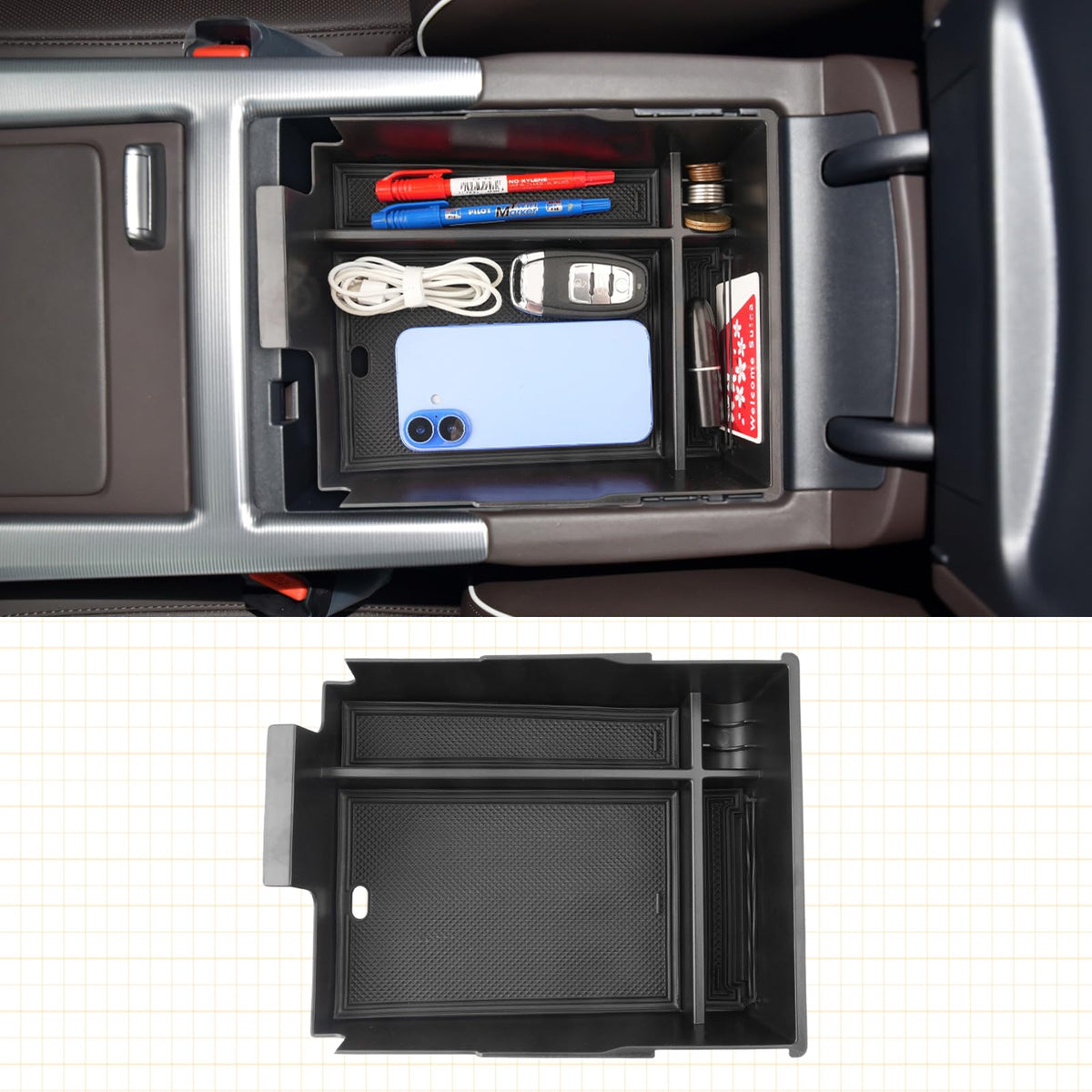 for Hyundai Palisade Center Console Organizer Tray for 2023-2025 - Product Imagery