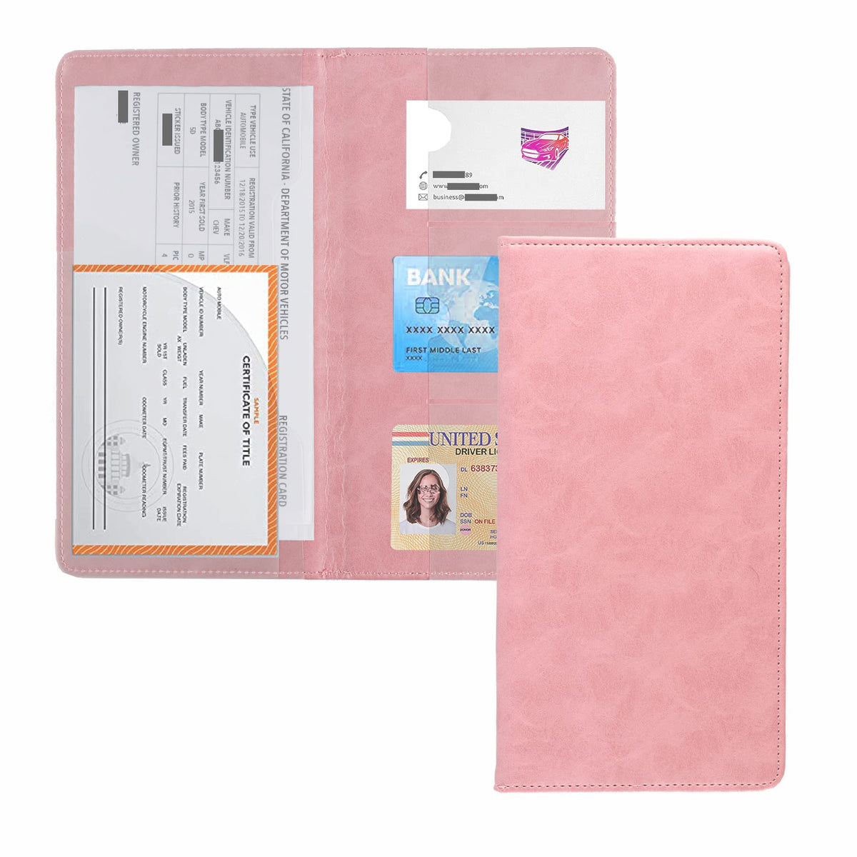 UYYE Auto Car Registration and Insurance Documents Holder - PU - Product Imagery