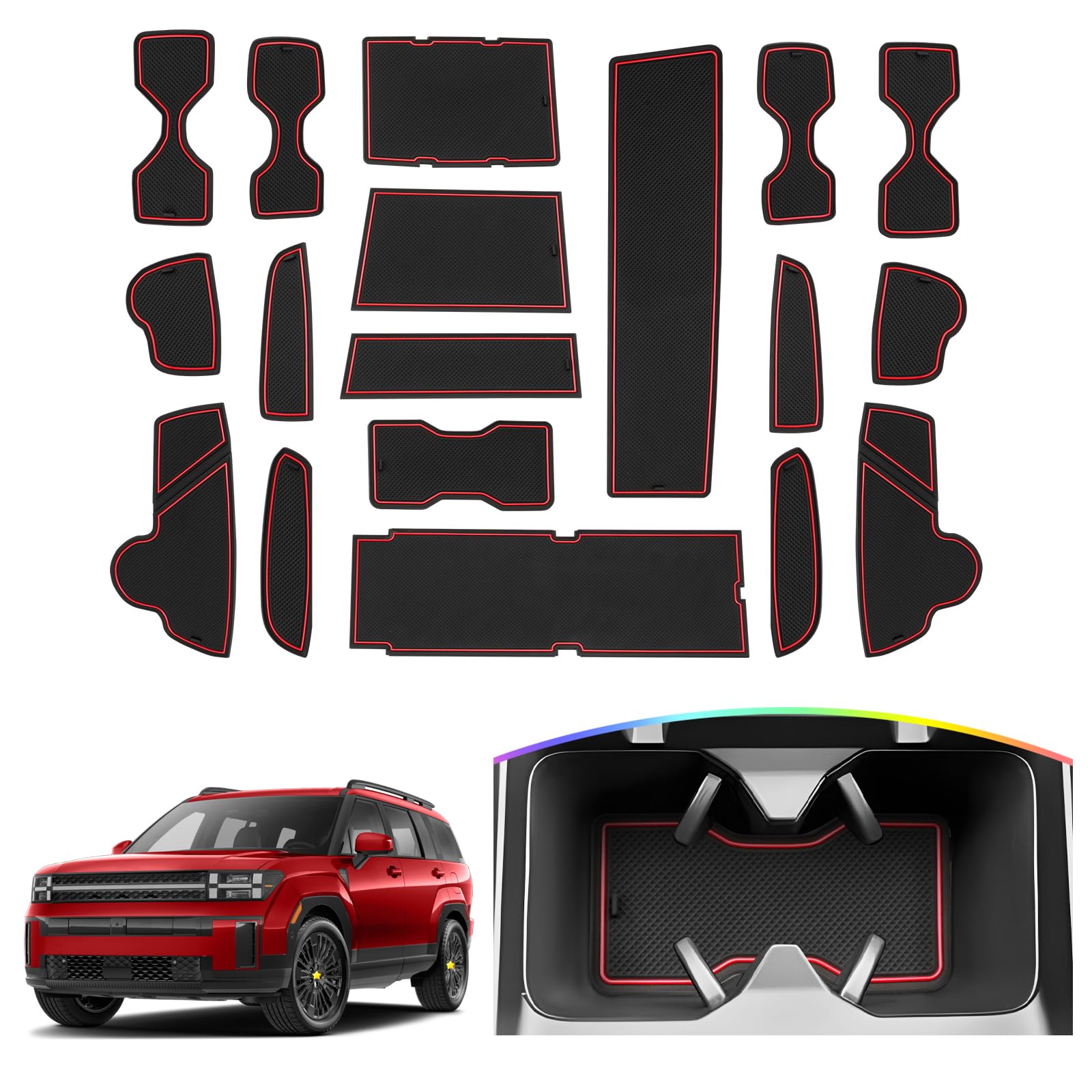 SKTU Door Slot Mat for 2024 2025 2026 Hyundai Santa Fe Door - Product Imagery