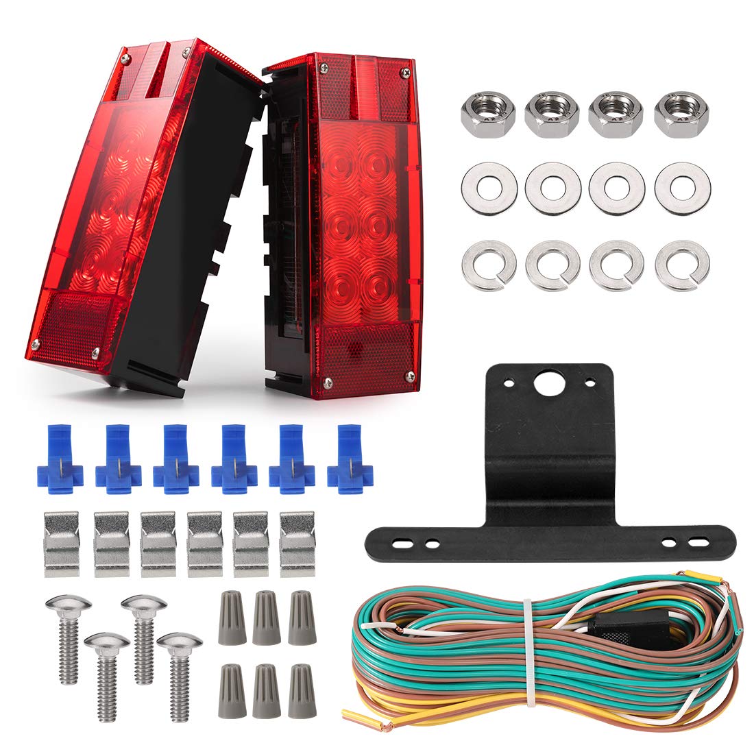 CZC AUTO 12V LED Low Profile Submersible Rectangular Trailer - Product Imagery
