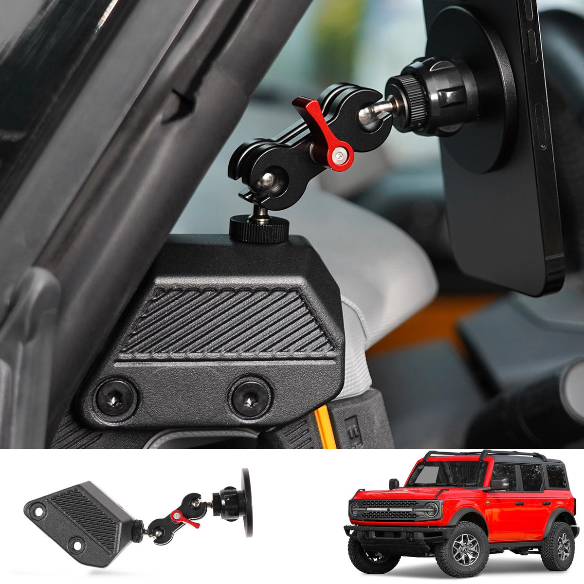 Mabett Magnetic Phone Holder for 2021-2026 Ford Bronco - Product Imagery