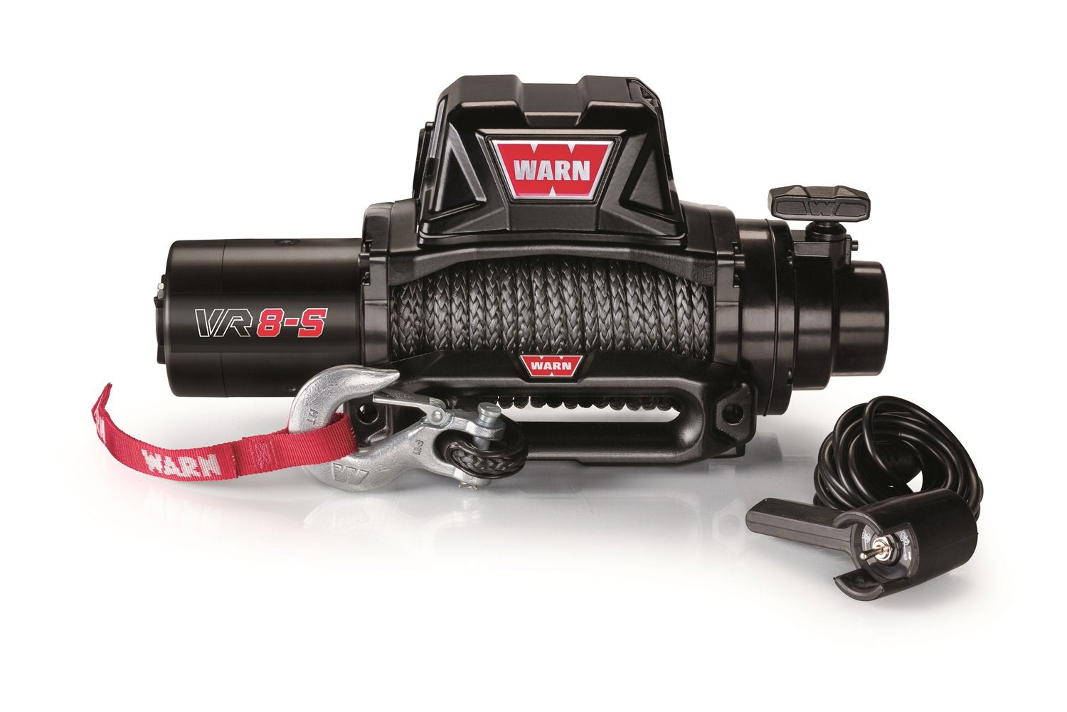 WARN 96805 VR8-S Electric 12V Winch with Synthetic Rope: 3/8" - Product Imagery